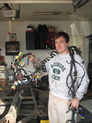 Chris and one of the wiring harnesses